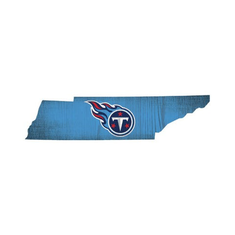 Tennessee Titans Sign Wood 12 Inch Team Color State Shape Design-0