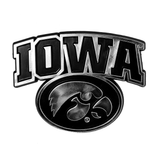 Iowa Hawkeyes Auto Emblem - Silver-0