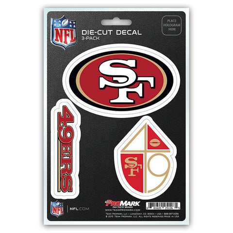 San Francisco 49ers Decal Die Cut Team 3 Pack-0