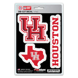 Houston Cougars Decal Die Cut Team 3 Pack - Special Order-0