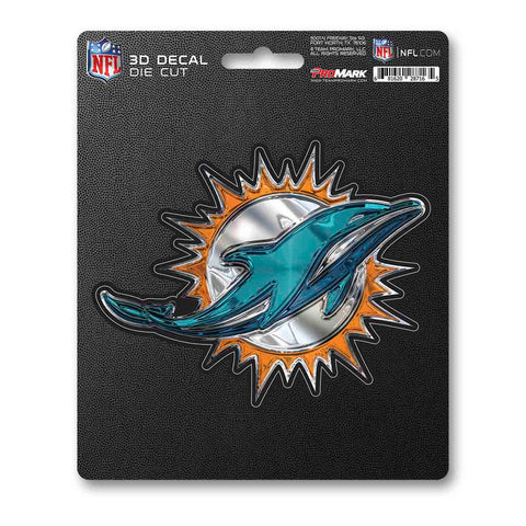 Miami Dolphins Decal 5x8 Die Cut 3D Logo Design-0