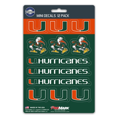 Miami Hurricanes Decal Set Mini 12 Pack-0