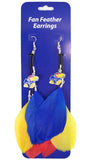 Kansas Jayhawks Team Color Feather Earrings CO-0