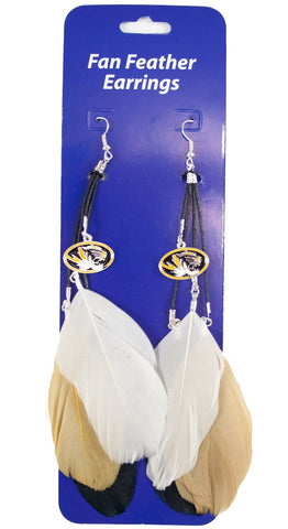 Missouri Tigers Team Color Feather Earrings CO-0