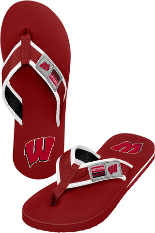Wisconsin Badgers Flip Flop - Men Contour - (1 Pair) - M-0