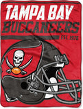 Tampa Bay Buccaneers Blanket 46x60 Micro Raschel 40 Yard Dash Design Rolled-0