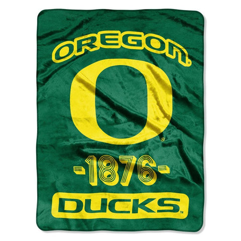 Oregon Ducks Blanket 46x60 Micro Raschel Varsity Design Rolled-0
