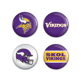 Minnesota Vikings Buttons 4 Pack-0