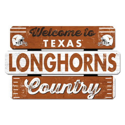Texas Longhorns Sign 19x30 Wood Fence-0