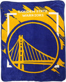 Golden State Warriors Blanket 46x60 Micro Raschel Dimensional Design Rolled-0