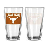 Texas Longhorns Glass Pint 16oz Texas over Longhorn Design CO-0