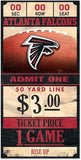 Atlanta Falcons Sign 6x12 Wood Ticket-0