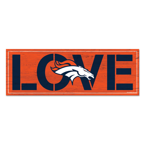 Denver Broncos Sign 8x23 Wood Love-0