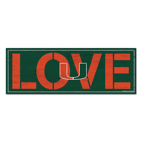 Miami Hurricanes Sign 8x23 Wood Love-0