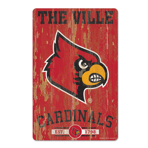 Louisville Cardinals Sign 11x17 Wood Slogan Design - Special Order-0