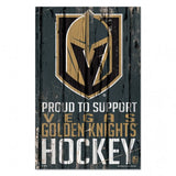 Vegas Golden Knights Sign 11x17 Wood Proud to Support Design-0