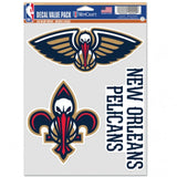 New Orleans Pelicans Decal Multi Use Fan 3 Pack Special Order-0