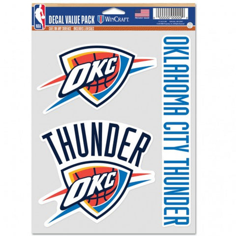 Oklahoma City Thunder Decal Multi Use Fan 3 Pack Special Order-0