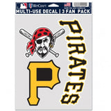 Pittsburgh Pirates Decal Multi Use Fan 3 Pack Special Order-0