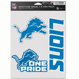 Detroit Lions Decal Multi Use Fan 3 Pack-0
