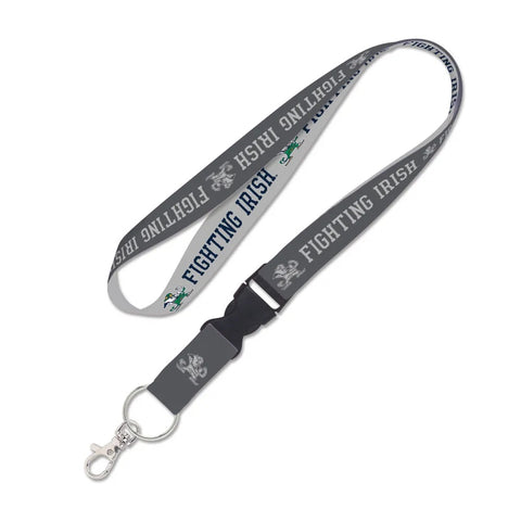 Notre Dame Fighting Irish Lanyard with Detachable Buckle Charcoal - Special Order-0