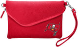 Tampa Bay Buccaneers Purse Pebble Fold Over Crossbody Dark Red-0