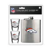 Denver Broncos Flask and Shot Glass Set-0