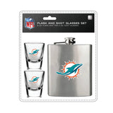 Miami Dolphins Flask and Shot Glass Set-0