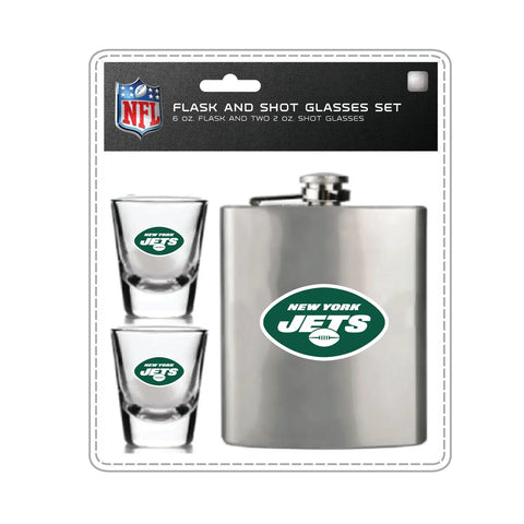 New York Jets Flask and Shot Glass Set-0