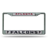 Atlanta Falcons License Plate Frame Chrome Silver/White Insert-0