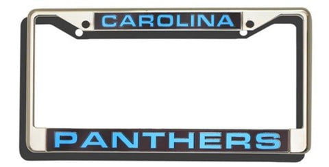Carolina Panthers License Plate Frame Laser Cut Chrome-0