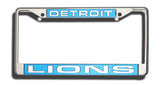 Detroit Lions License Plate Frame Laser Cut Chrome-0