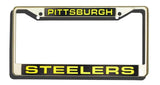 Pittsburgh Steelers License Plate Frame Laser Cut Chrome-0