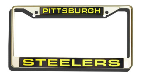 Pittsburgh Steelers License Plate Frame Laser Cut Chrome-0