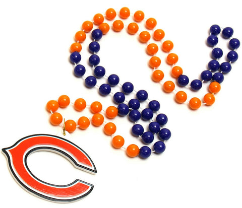 Chicago Bears Beads with Medallion Mardi Gras Style-0