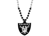 Las Vegas Raiders Beads with Medallion Mardi Gras Style-0