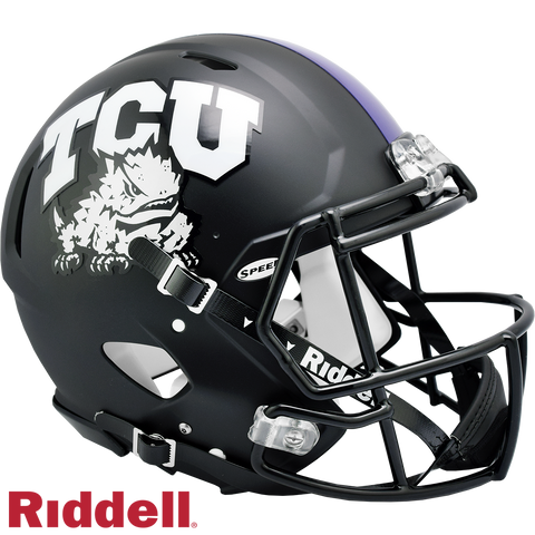 TCU Horned Frogs Helmet Riddell Authentic Full Size Speed Style Matte Black - Special Order-0