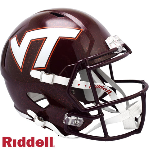 Virginia Tech Hokies Helmet Riddell Replica Full Size Speed Style Maroon - Special Order-0