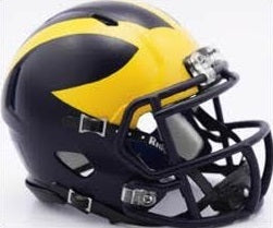 Michigan Wolverines Helmet - Riddell Replica Full Size - Speed Style - Painted Design-0