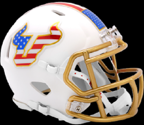 bulls football helmet South Florida Bulls Helmet Riddell Replica Mini Speed Style Star and S – Team Fan Cave