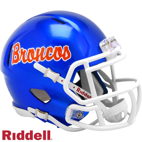 Boise State Broncos Helmet Riddell Replica Mini Speed Style Script-0