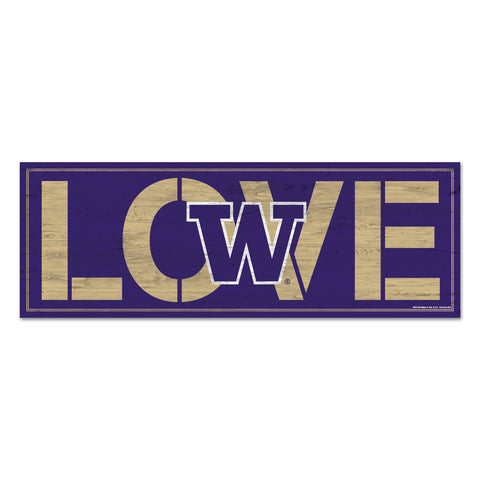 Washington Huskies Sign 8x23 Wood Love-0