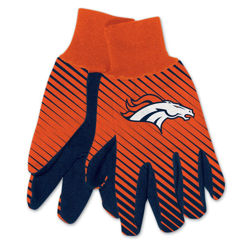 Denver Broncos Gloves Two Tone Style Adult Size-0