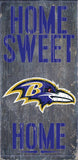 Baltimore Ravens Wood Sign - Home Sweet Home 6"x12" - Team Fan Cave