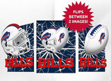 Buffalo Bills 3D Art Print 12x16 Lightning Flip-0