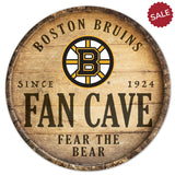 Boston Bruins Sign Wood 14 Inch Round Barrel Top Design - Special Order-0