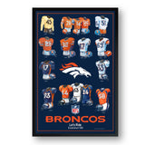 Denver Broncos Framed Print 10x13 Uniform Heritage-0