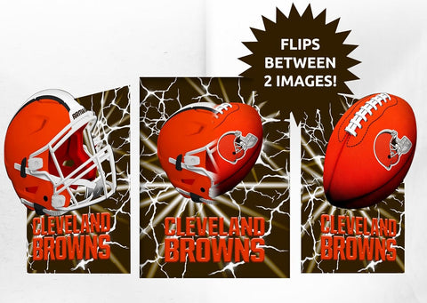 Cleveland Browns 3D Art Print 12x16 Lightning Flip-0
