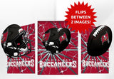 Tampa Bay Buccaneers 3D Art Print 12x16 Lightning Flip-0