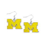 Michagan Wolverines Earrings Glitter Dazzle-0